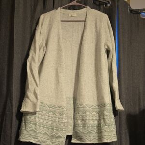 Magnolia Women's Cardigan Sweater - Light Gray and Green